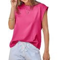thumbnail image 5 of Summer Solid Color Women Cap Sleeve Casual Tank Tops Shirt, 5 of 6