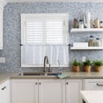 thumbnail image 6 of Blue Flower Kitchen Curtains and Valances Set, Rod Pocket Curtains Tier Farmhouse Window Curtains 36 Inch Length, Spring Nature Botanical Wild Floral Vine 3 Piece Kitchen Curtains Set, 6 of 6