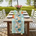 thumbnail image 4 of Table Runners 70 Inches Long Dress Scarves, Beach Coastal Teal Farmhouse Coffee/Dining/Kitchen Table Decor, Holiday Table Runner, Nautical Shell Starfish Coral Summer 13x70 Inch, 4 of 9