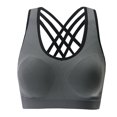 thumbnail image 1 of Guardoinrt Sports Bra For Women Soft And Skin Friendly Compression Fit Comfortable Elastic Band Nylon Bras Grey S, 1 of 6