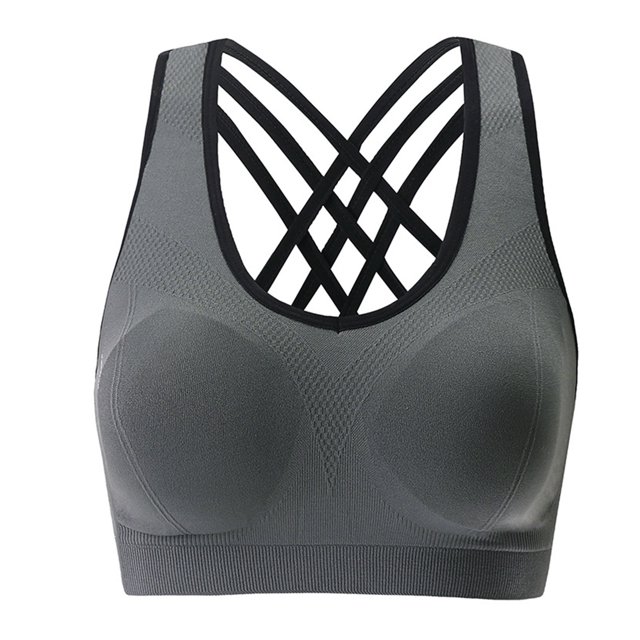 Guardoinrt Sports Bra For Women Soft And Skin Friendly Compression Fit Comfortable Elastic Band Nylon Bras Grey S