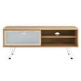 thumbnail image 6 of Media TV Stand Console Table, Brown Oak, Wood, Industrial Living Room Lounge Cafe Lobby Hospitality Restaurant, Modern Contemporary HB34519, 6 of 8