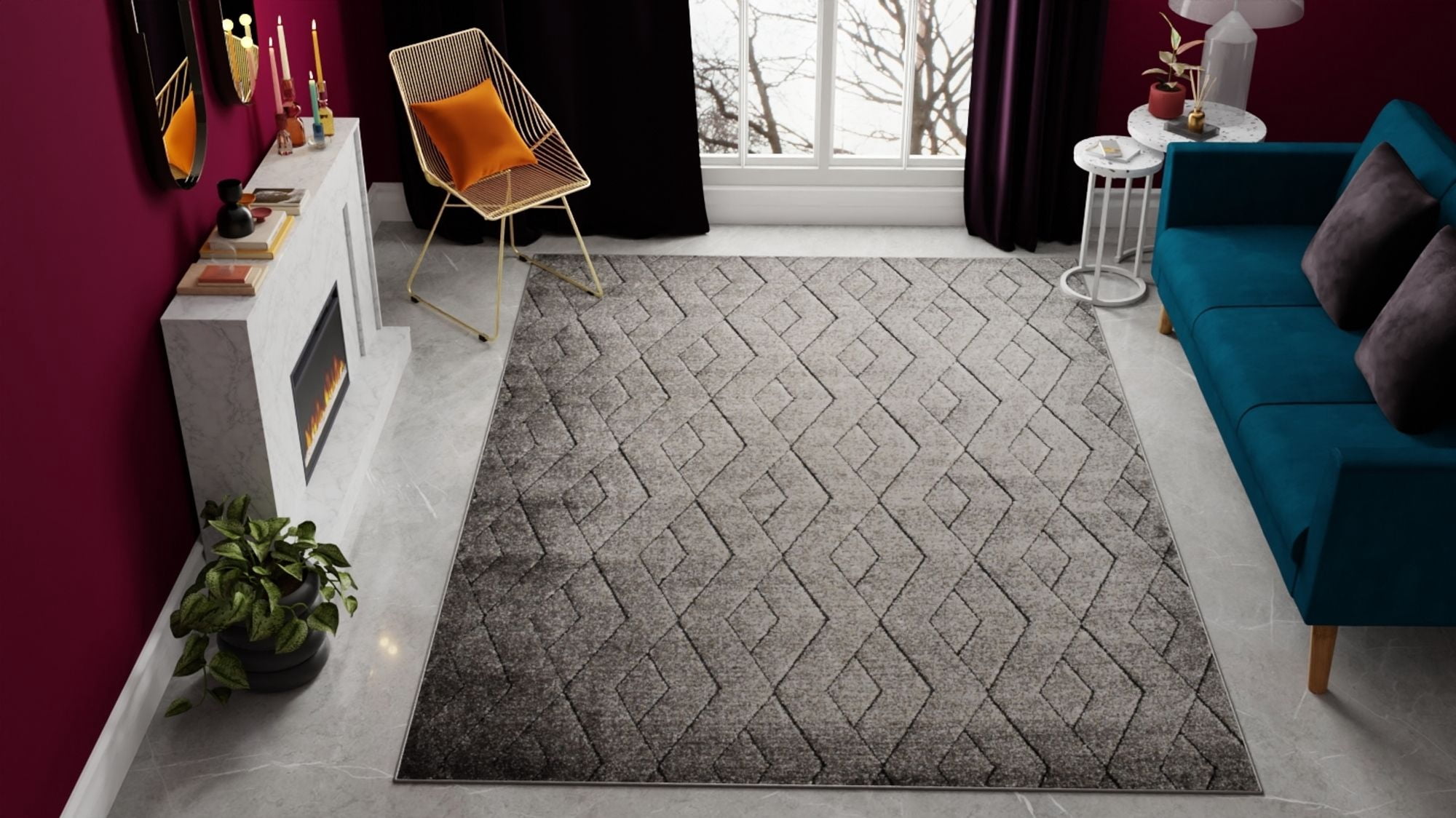 Rugs America Chanai CN10C Contemporary Geometric 8'x10' Area Rug