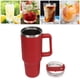 thumbnail image 5 of Vaso Aislado De 40 Oz Con Tapa Y Pajita, Taza De Viaje De Acero Inoxidable A Prueba De Fugas, Taza De Café Con Asa, Botella De Agua Al Vacío De Doble Pared, Vaso De Café, 5 of 8