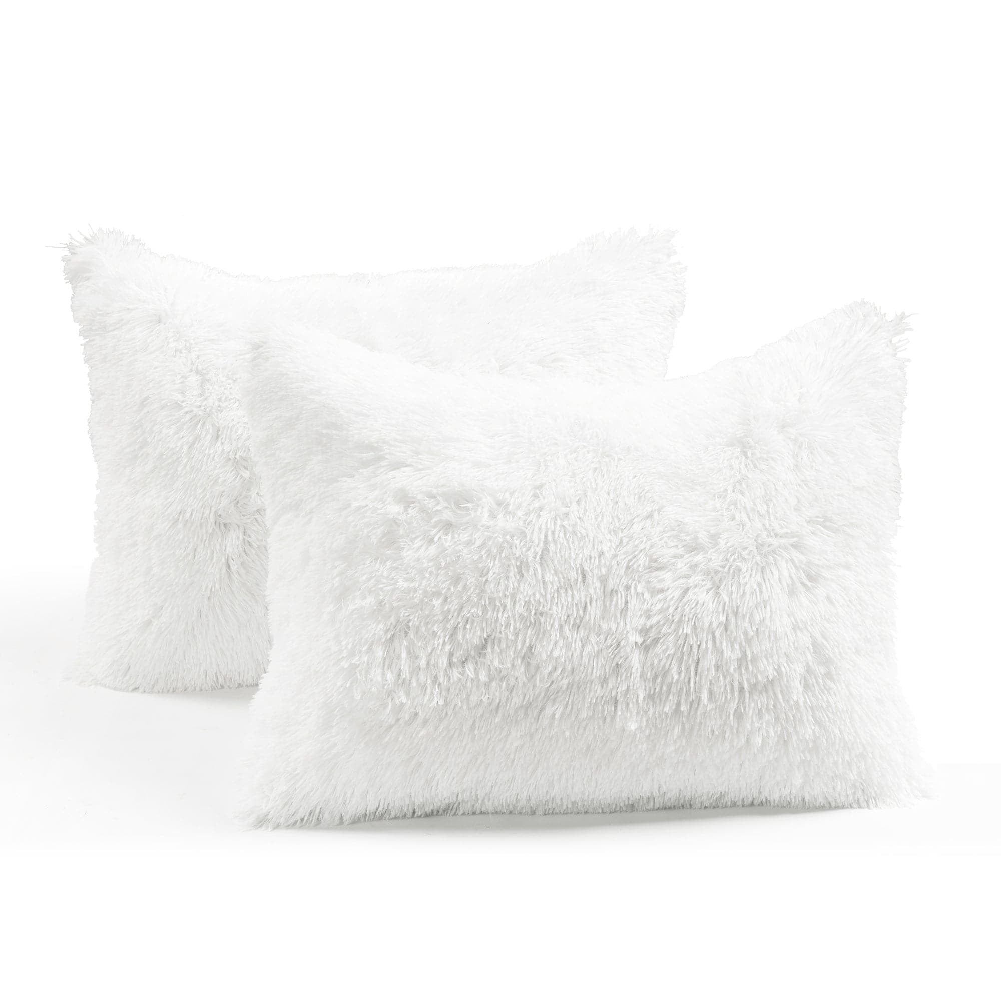 Lush Decor Emma Faux Fur Duvet Cover - Light Gray - Full/Queen