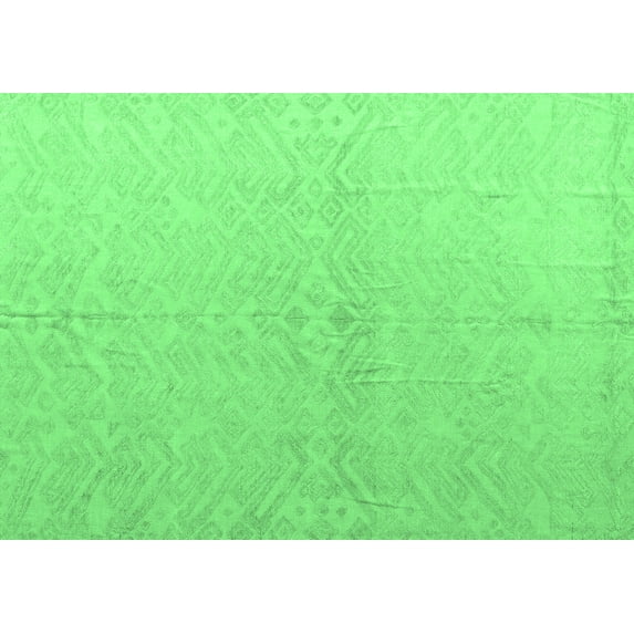 Ahgly Company Machine Washable Indoor Rectangle Solid Emerald Green Modern Area Rugs, 8' x 12'