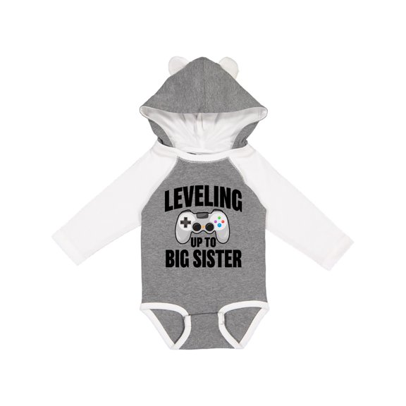 Inktastic Leveling Up to Big Sister Girls Long Sleeve Baby Bodysuit