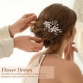 thumbnail image 6 of 4 Pieces Bridal Rose Gold Hair Accessories for Brides and Bridesmaids-Rhinestone, 6 of 7