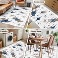 thumbnail image 5 of 3'x5' Area Rugs, Blue Brown Diamond Indoor Outdoor Area Rug for Living Room Bedroom, Modern Geometric Middle Century Washable Bathroom Rugs Kitchen Floor Carpet Mats Home Decor Aesthetic, 5 of 8