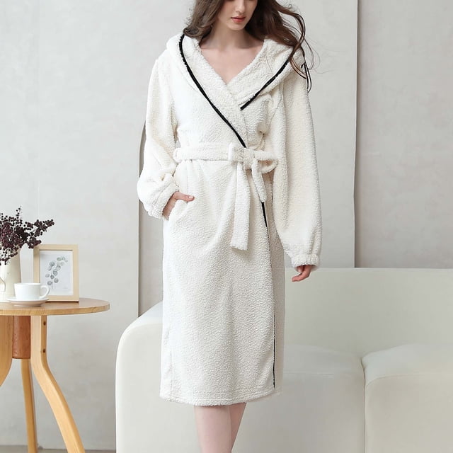 Batas Camisón de mujer Ropa de dormir de invierno Ropa de abrigo para el hogar para mujer Mangas largas que se pueden usar al aire libre Camisón Bata de baño Pijamas de mujer