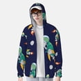 thumbnail image 4 of Daiia Astronaut Dinosaur and Space UPF 50+ Sun Protection Hoodie Jacket Lightweight Long Sleeve Sun Shirt for Women Men with Pocket Hiking Outdoor-3X-Large, 4 of 9