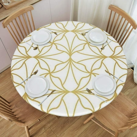 

Geometric Modern Background Art Abstract Gold and White Soft and Tactile Fitting Tablecloth Oil Resistant 45 -56 24jl29caA263