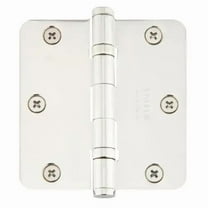 Emtek 94033US14 3.5 x 3.5 in. Heavy Duty Steel Ball Bearing Hinge - 0.625 in. Radius, Bright Nickel - Pack of 2