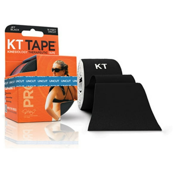 KT Tape Pro Ruban Thérapeutique Thérapeutique pour Kinésiologie, Rouleau Non Découpé de 16 Pieds, Noir Jet