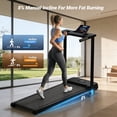 thumbnail image 2 of Incline Treadmill with Handle Bar,3.5HP Portable Treadmill with Desk,Walking Pad with Remote Control and LED Display, 350 lbs Weight Capacity, 2 of 9
