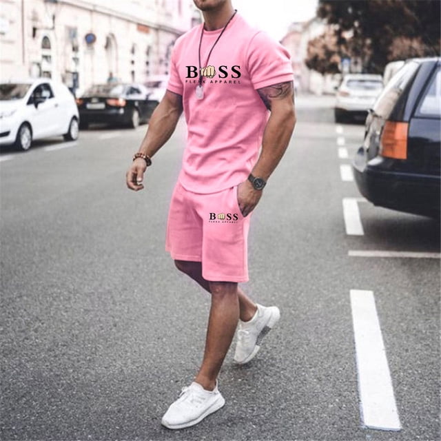 WILLBEST Conjunto Deportivo Informal de Verano para Hombre, Camiseta de Manga Corta Transpirable y Pantalones Cortos Deportivos con Bolsillos.