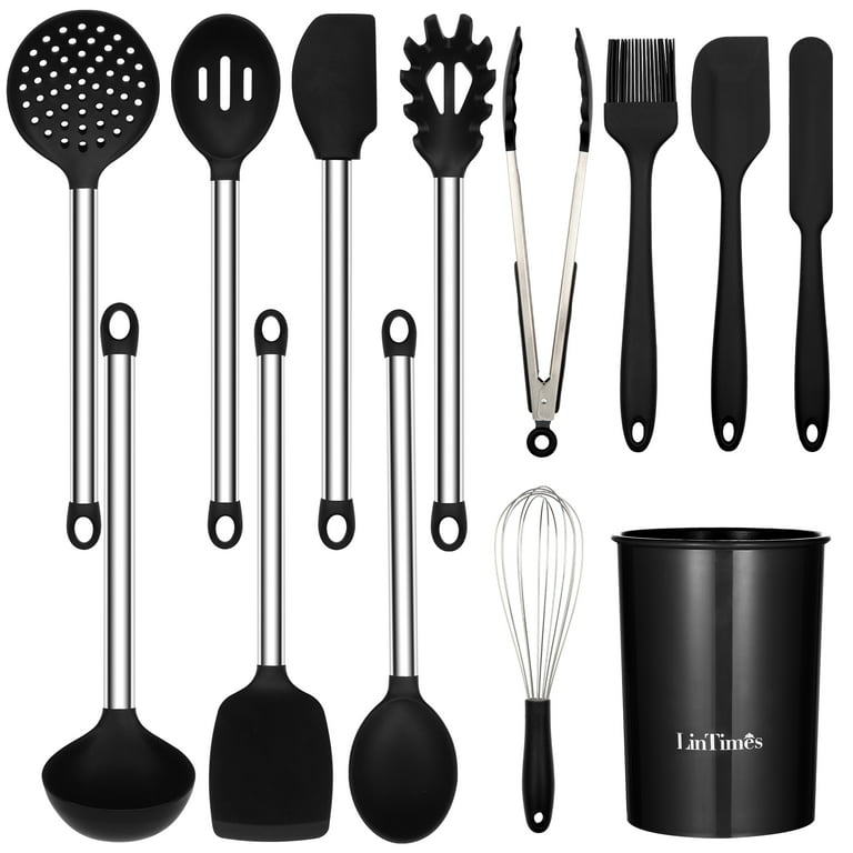  33 PCS Silicone Cooking Utensils Set, Kitchen Utensils Spatula  Set with Holder, Wooden Handles Heat Resistant & BPA Free & Non-Toxic -Best  Kitchen Gadgets Tools for Cookware(Gray) : Home & Kitchen