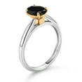 thumbnail image 3 of Gem Stone King 10K White and Yellow Gold Black Sapphire Solitaire Engagement Ring for Women (1.66 Cttw, Oval 8X6MM, Gemstone September Birthstone, Available in Size 5, 6, 7, 8, 9), 3 of 4