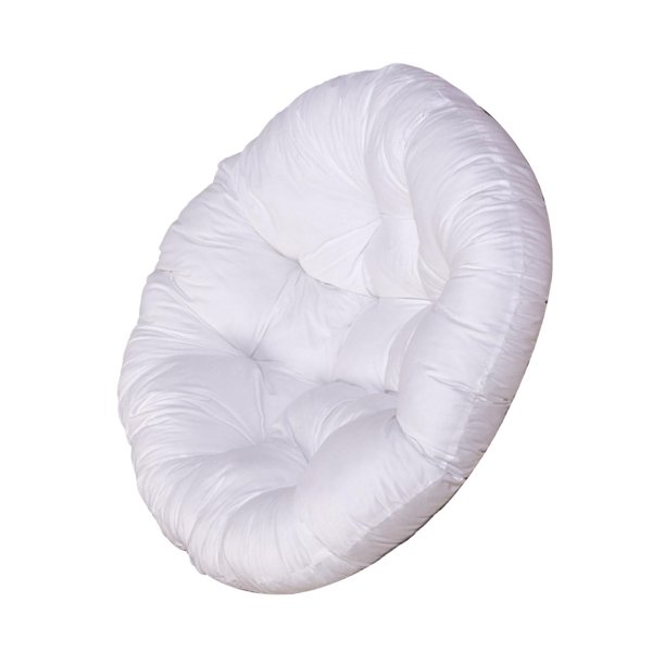 Bewildely Cojín de asiento al aire libre Cojines de silla Cojines de silla impermeables redondos para hamaca azul Decoración del hogar Blanco 60x60cm