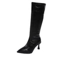 thumbnail image 3 of Tqyyweavej Knee High Boots for Women Kitten Heeled Side Zipper Heeled Shoes Versatile Solid Color Pointed Toe Boots, Gifts for Women, 3 of 10