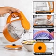 thumbnail image 5 of OVENTE 1.5L Glass Electric Kettle Water Boiler, Orange KG83O, Fast Boiling, Borosilicate Glass, BPA-Free, Blue LED, Auto Shut-Off, Boil-Dry Protection, Removable Filter, 360° Base, 1100W, 5 of 8