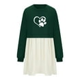 thumbnail image 6 of Patlollav Winter Fall Womens Sweatshirt Long Sleeve Dress,Ladies Round-Neck Patchwork Mini Dresses, 6 of 6