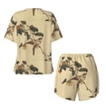 thumbnail image 2 of Sigee Vintage Bird for Sleepwear Casual Pjs with Pockets Women's Pajamas Sets Shorts 2 Piece Short Sleeve Lounge Sets Large, 2 of 9