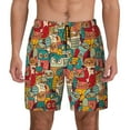 thumbnail image 3 of Uemuo Funny Owl Bird Pattern Mens Swim Trunks Quick Dry Board Shorts with Mesh Lining, Stretch Beach Shorts Quick Dry No-Chafing Board Shorts-X-Large, 3 of 9