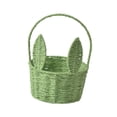 thumbnail image 2 of Cesta de flores Cesta de de Pascua Decoración de Pascua, Cesta de picnic decorativa Cesta de niña de flores para fiesta, jardín, camping Verde, 2 of 8