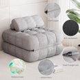 thumbnail image 6 of Erinnyees Foldable Futon Sofa Bed Single Size, Portable Sleeper Chair, Floor Mattress & Lounge Couch, Includes Pillow for Living Room, Bedroom, Apartmen, Gray, 6 of 7