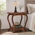 thumbnail image 4 of Fnova 2-Tier End Table with Storage, Farmhouse Wooden Side Table for Living Room, Small Spaces, Rustic Brown, 4 of 12