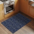 thumbnail image 3 of Navy Blue Large Area Rugs for Bedroom Living Room, Soft Non Slip Carpet Bedside Rug, Boho Vintage Ethnic Tribe Abstract Art Rectangular Floor Cover Kitchen Accent Rug 2'x3' for Dining Room/Office, 3 of 9