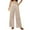 Beige, variant on AherBiu Business Casual Pants for Women Smocked High Waisted Straight Wide Leg Work Trousers with Pockets