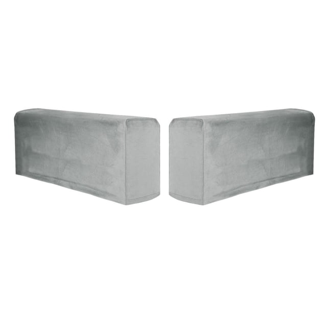 2 Sofa Armrest Cover Polyester Solid Color Removable Armchair Cover Solid Color Armrest , Gray