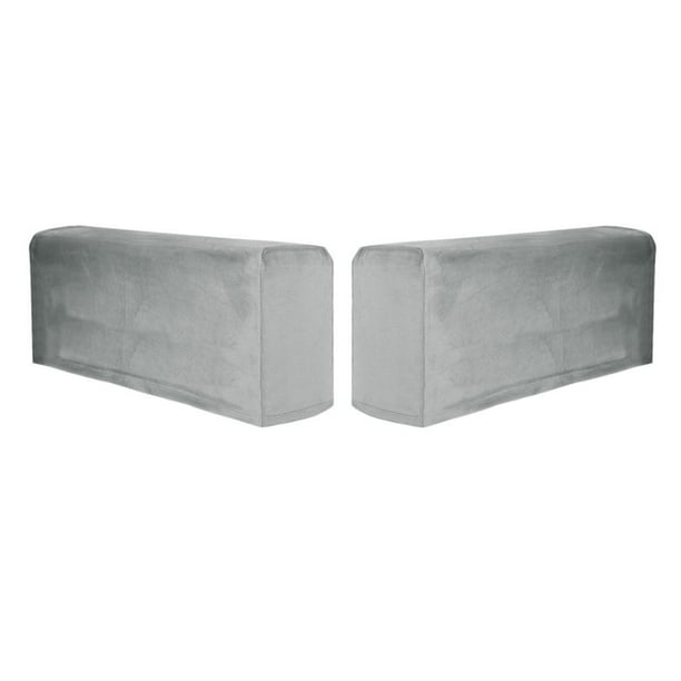 2 fundas para reposabrazos de sofá, de poliéster elástico, antideslizantes, lavables a máquina. gris