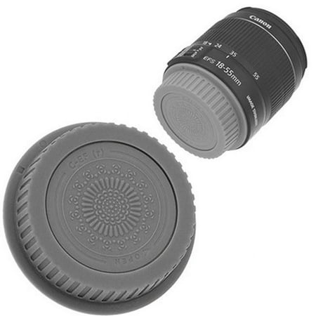 Fotodiox Cap-Rear-EOS-Grey Designer Rear Lens Cap for All Canon EOS Lenses & Fits EF & EFS, Grey