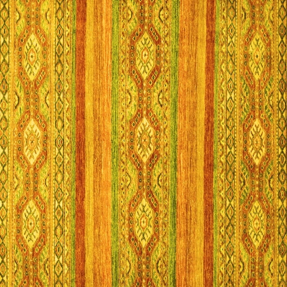Ahgly Company Machine Washable Indoor Square Southwestern Yellow Country Area Rugs, 3' Square