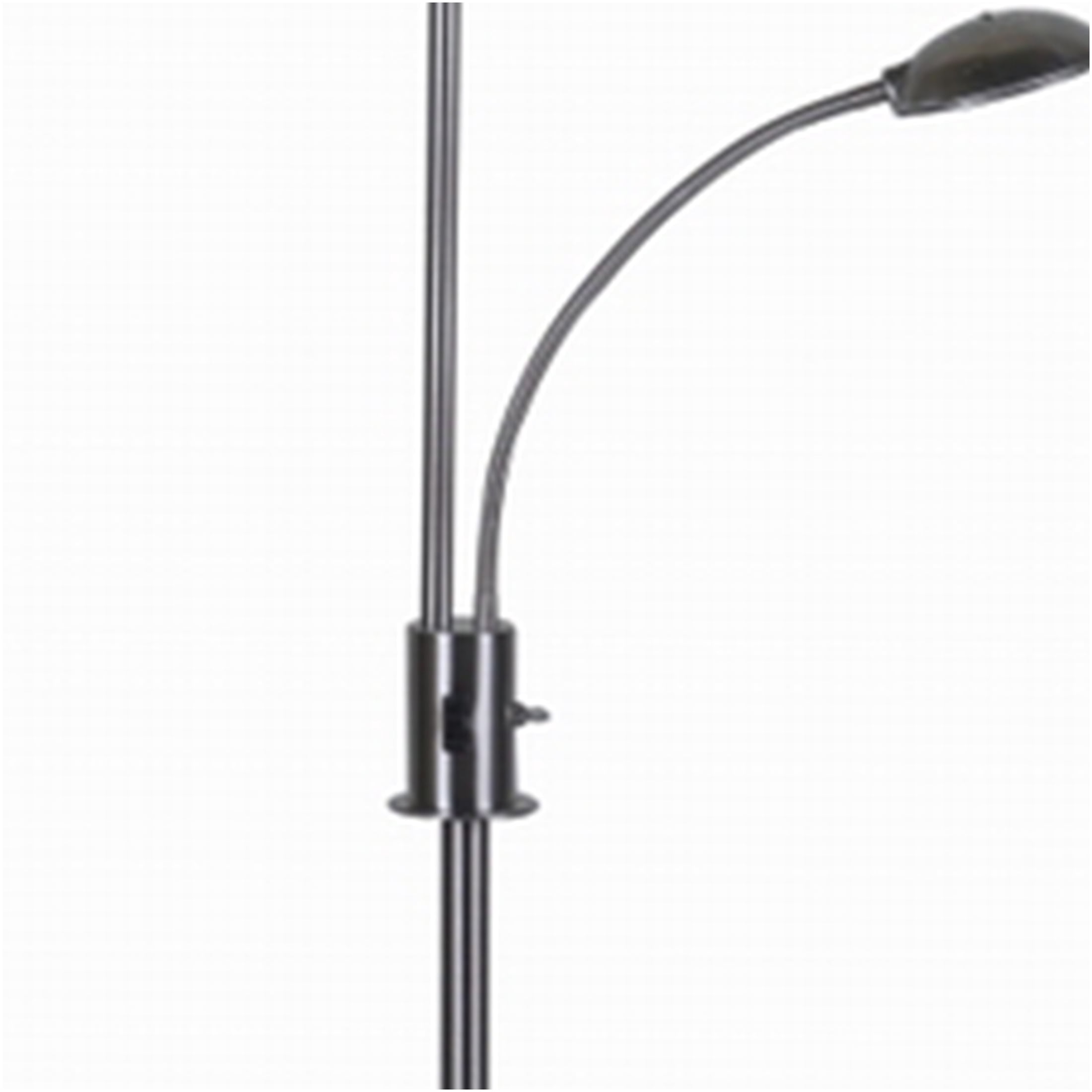 JERFIT Dual Light Torchiere Floor Lamp with Reading Light, Adjustable Gooseneck, Brushed Nickel Finish, for Living Room, Bedroom, Office