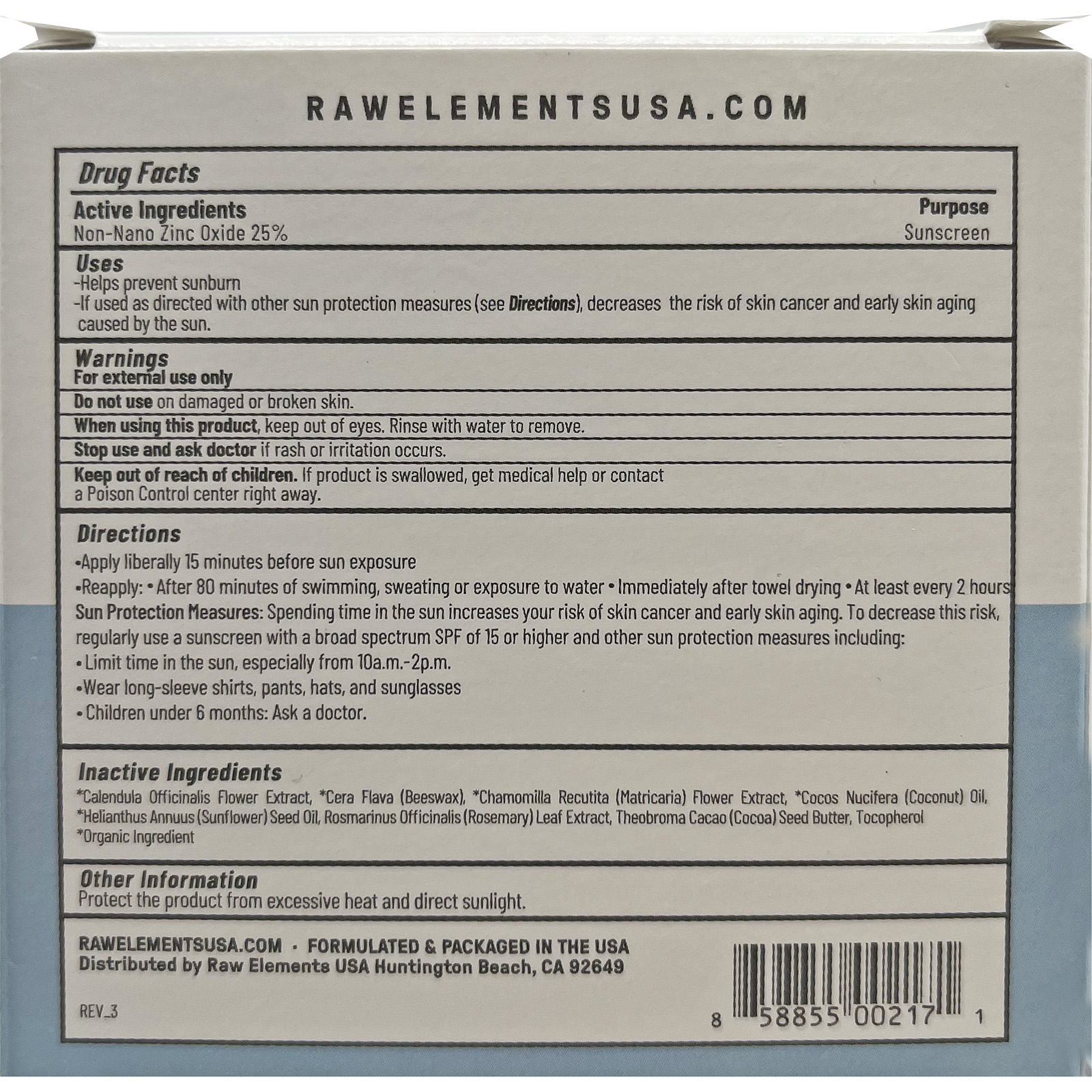 Raw Elements Baby and Kids Mineral Sunscreen SPF30 Cream Tin 3.0 oz