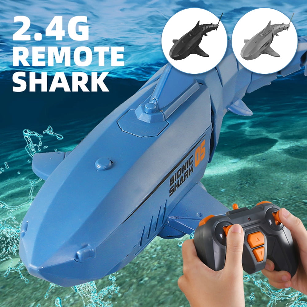 toy boat with shark