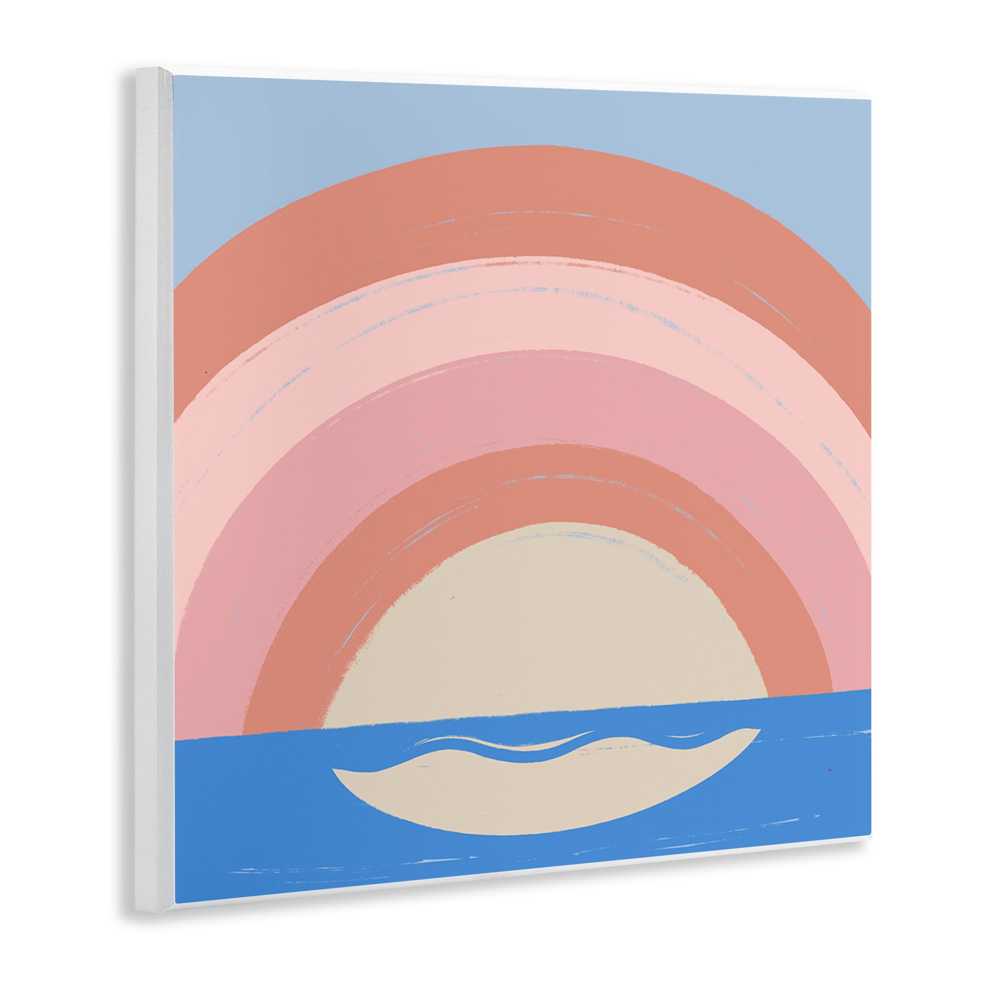 Stupell Industries Ocean Rainbow Reflection Landscape & Nature Painting Unframed Art Print Wall Art, 12 x 12