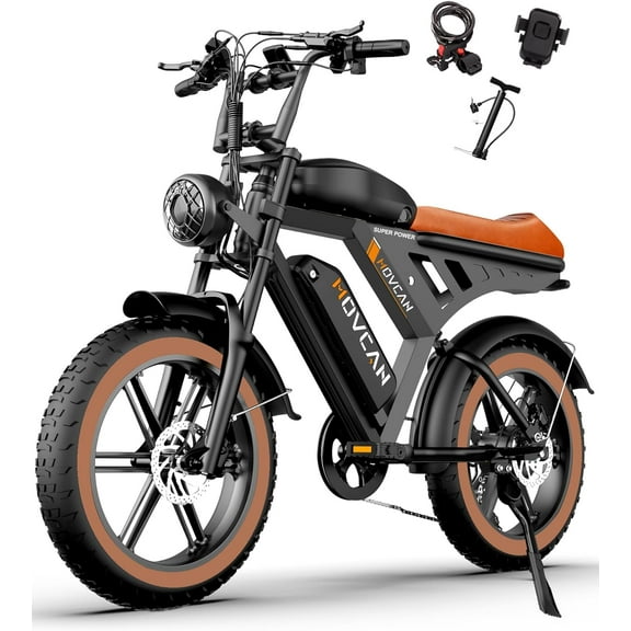 Movcan V30Max Dual Battery Electric Bike for Adult, 1500W 20" Fat Tire 48V 31.2AH Removable Battery, 32MPH 7-Speed Hydraulic Brake Off-Road Mountain Ebike UL2849
