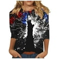 thumbnail image 3 of Elvqul Patriotic Shirts for Women Independence 4th of July Tops American Flag Pullover Star Plus Size Womens T Shirts Crew Neck, 3 of 5