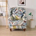 thumbnail image 5 of Polyester Wingback Chair Cover Sofa Cover Armchair Slipcovers Dining Chair Cover Dark Blue, 5 of 5
