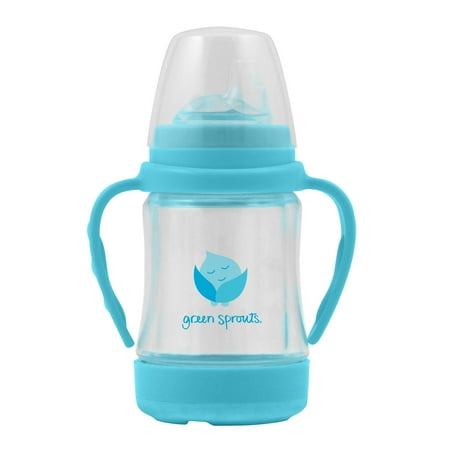 Sip Straw - green sprouts Glass Sip & Straw Cup-Light Aqua-6mo+
