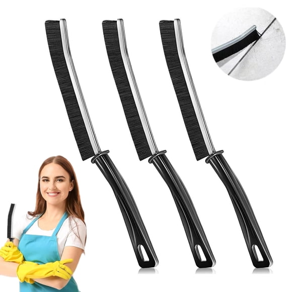 Cepillo de limpieza de grietas Hiyniaz Hard Bristle, 3 unidades, negro
