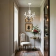 thumbnail image 6 of Small White Crystal Chandelier, 5-Light Glass Ceiling Light Fixture, E12 Base, Adjustable Chain, for Bedroom , Dining Room, 6 of 8