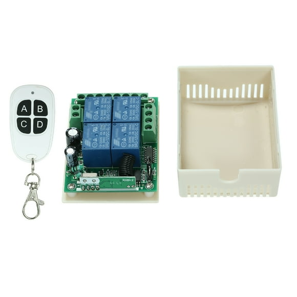 433Mhz DC 4CH Universal Relay Wireless RF Remote Control Switch Receiver Module and 1PCS 4 Key RF 433 Fixed Code (2262 Chip) Remote Controls Smart Home Automation