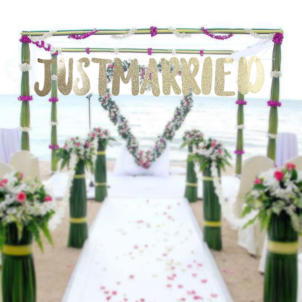 Décoration « Just Married » – Bannière Guirlande + Lettres Bois Mr & Mrs – Pour Voiture, Photo, Mariage – Blanc Romantique - 3
