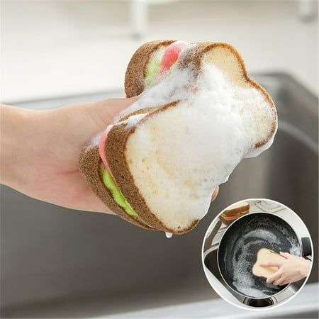 Cevemin Sandwich Shaped Cotton Cleaning Sponge – Adorable Thickened Absorbent Decontamination Sponge for Kitchen Dishwashing Bathroom and Fruit Cleaning Cevemin Sandwich Shaped Cotton Cleaning Sponge – Adorable Thickened Absorbent Decontamination Sponge for Kitchen Dishwashing Bathroom and Fruit Cleaning